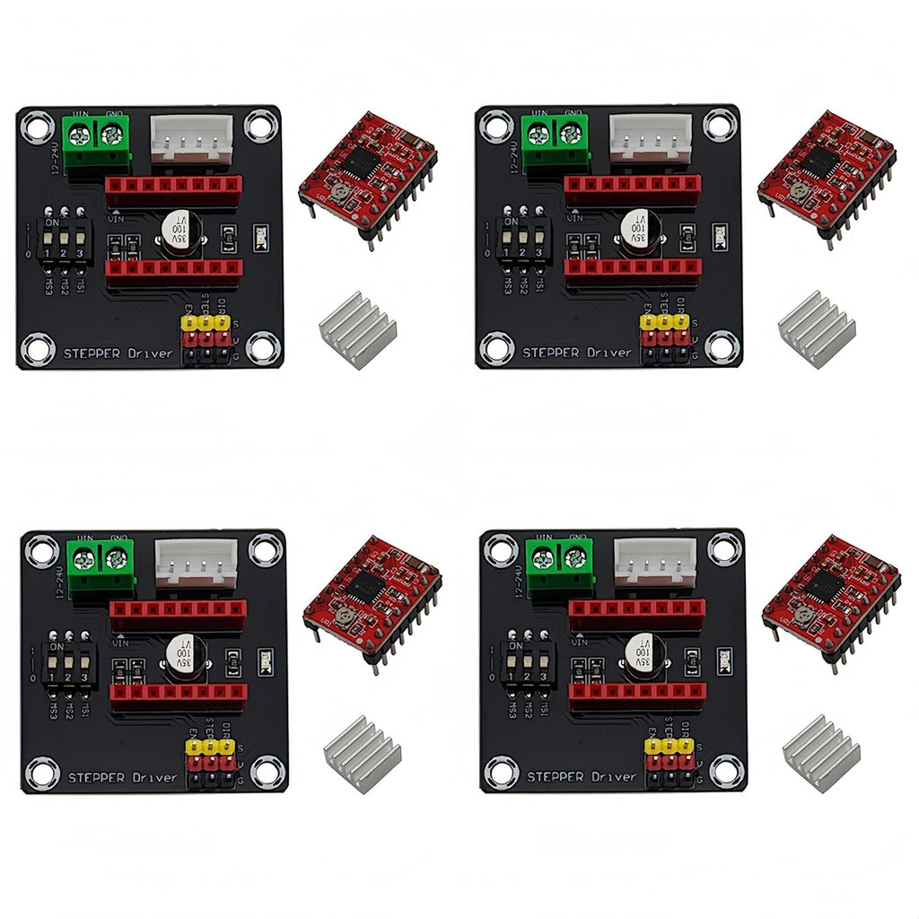4 Sets for DRV8825/A4988 42 Stepper Motor Driver Expansion Board for 3D Printer Accessories with A4988 Stepper Motor Driver Module