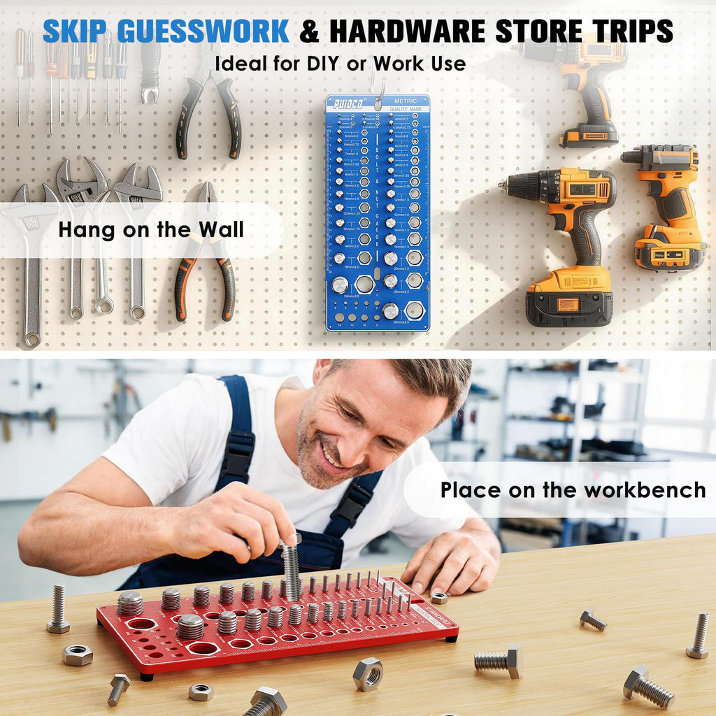 82 Nut and Bolt Thread Checker Standard and Metric, Screw Thread Gauge