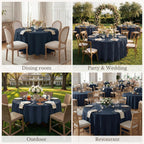 Round Tablecloth 70 Inch, Navy Blue