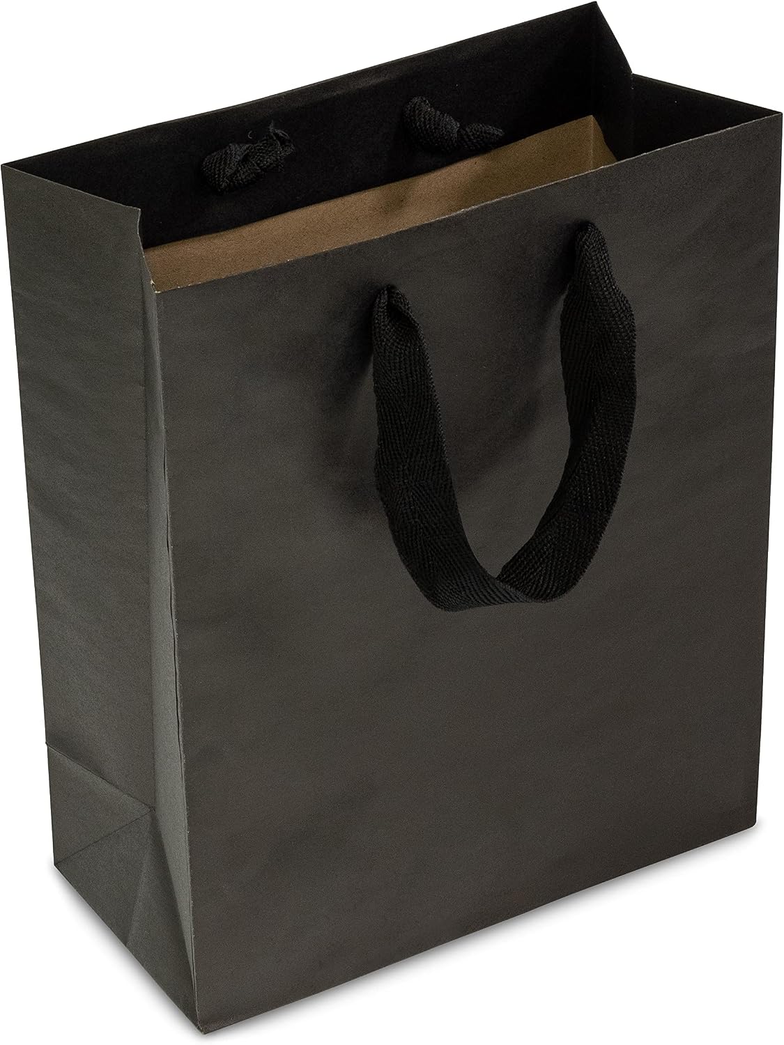 Small Black Gift Bags, 8x4x10 Retail Bags, 50 Pack