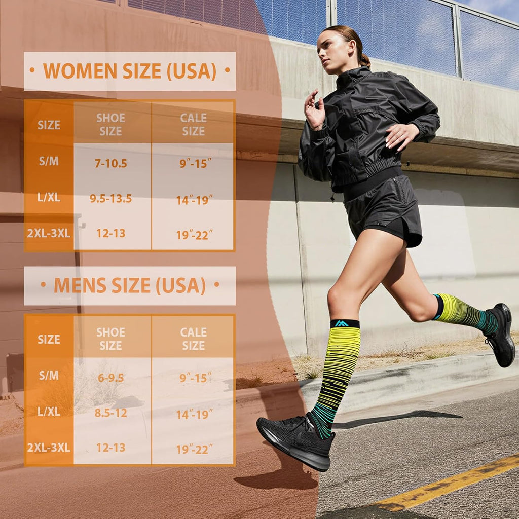 5 Pairs Open the toe Compression Socks for Men & Women 20-30 mmHg Graduated Compression Stockings for Sports Running