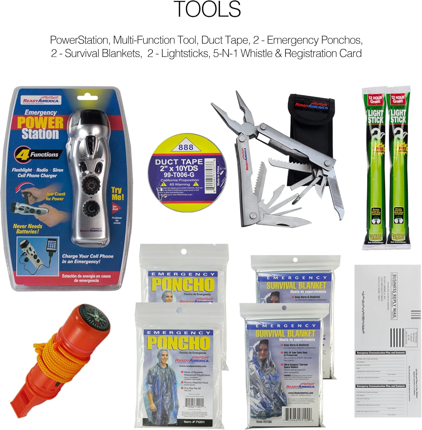 72 Hour Deluxe Emergency Kit, 2-Person 3-Day Backpack, First Aid Kit, Survival Blanket, Power Station, Emergency