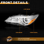 Halogen Headlights Assembly for 2015-2017 Toyota Camry LE/SE
