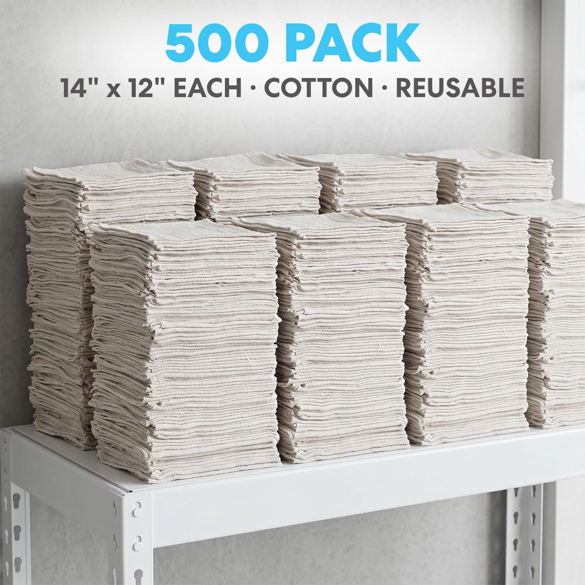 79170 Shop Towels, White, 500 Pack