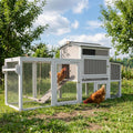 Chicken Coop with Wheels, Weatherproof Large Hen House Mobile Chicken Tractor with Nesting Box, Roosting Bars