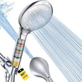 Filtered Shower Head with Handheld, High Pressure 8 Sprays, Chrome | 80" Long Stainless Hose, Built-in Power Wash