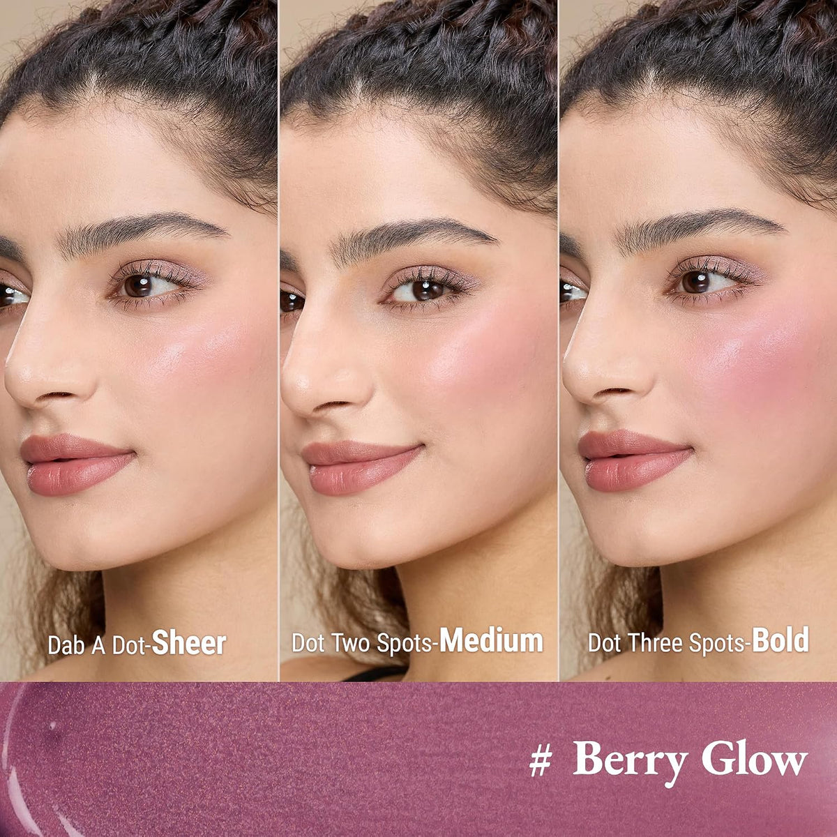 Cool Toned Liquid Blush, Liquid Blush for Cheeks, Berry Glow