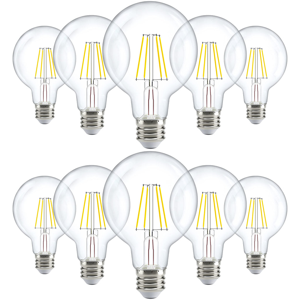 Sunco 10 Pack G25 LED Globe Light Bulbs for Vanity, 5W, 3000K