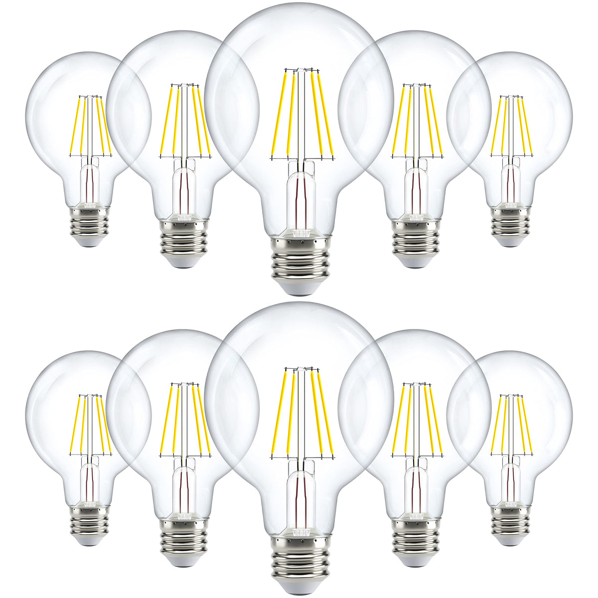 Sunco 10 Pack G25 LED Globe Light Bulbs for Vanity, 5W, 3000K