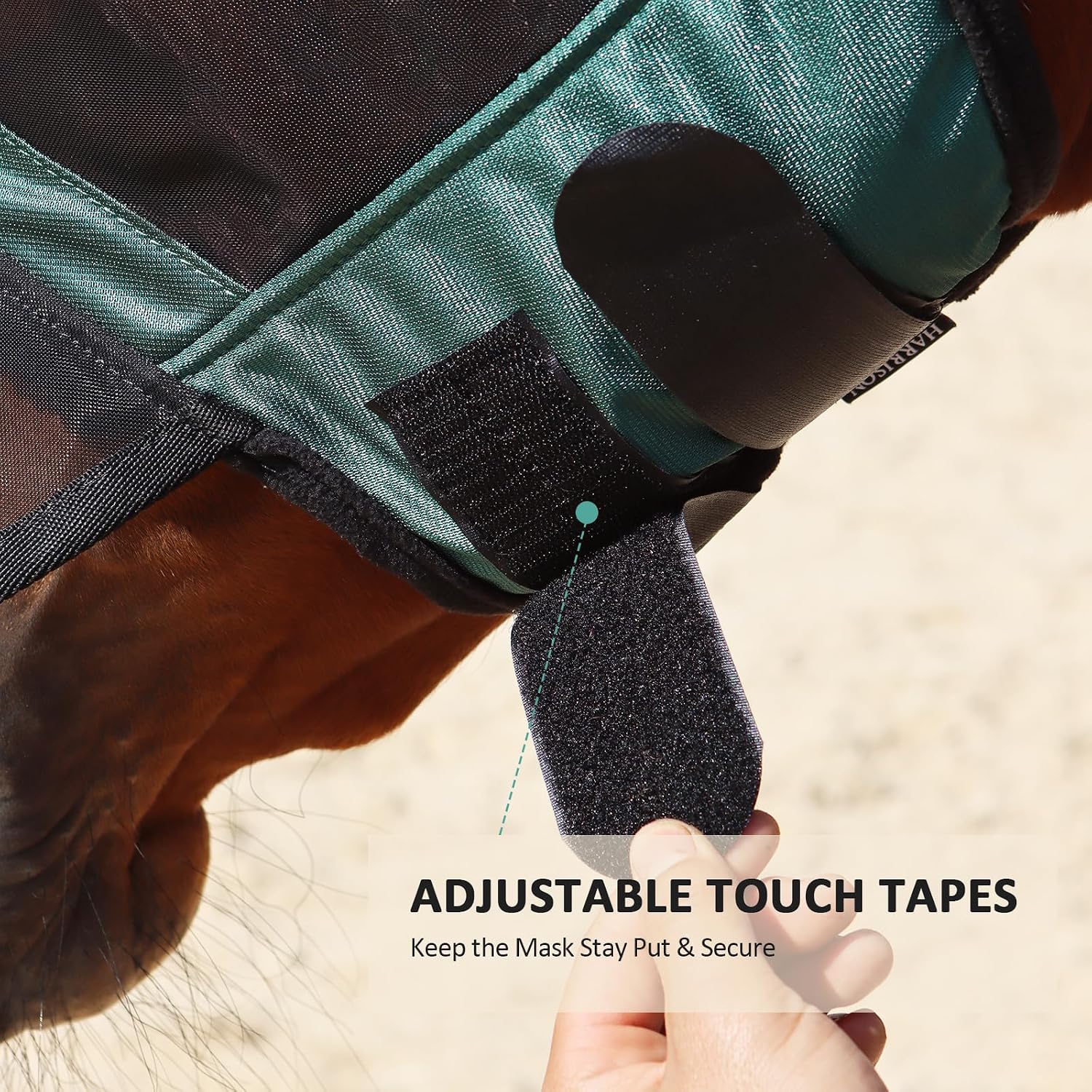 Pro Luminous Horse Full Face Fly Mask Large Eye Space Long Nose with Ears UV Protection for Horse Hunter Green L