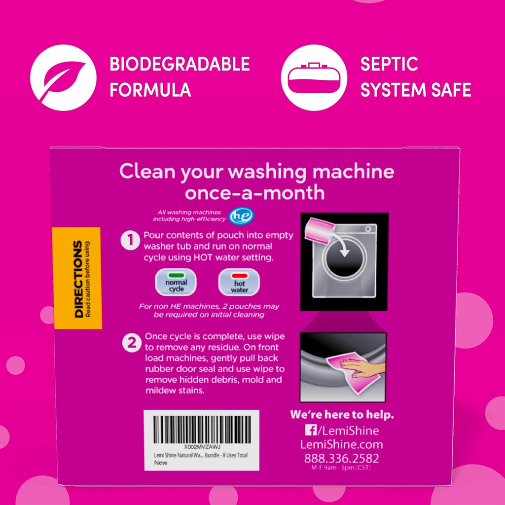 Washing Machine Cleaner Plus Machine Wipes - 16.88 oz (8 Pack)