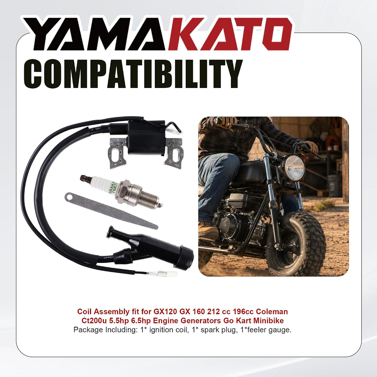YAMAKATO GX160 212cc Performance Ignition Coil for Predator Honda GX200