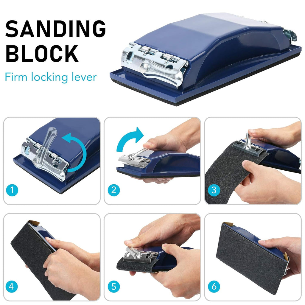 Sandpaper 60 to 5000 Grit, 108PCS, 9 x 3.6” Dry Wet Sand Paper with Sanding Block, Silicon Carbide Sanding Sheet