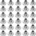 30pcs M6 Round Base T-Nuts, 10mm Height, 17.5mm Flange