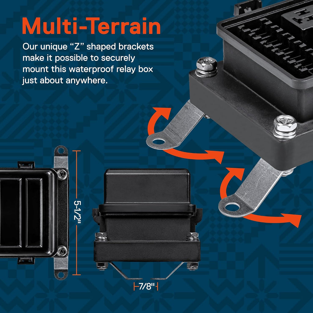 True MODS 12V Automotive Waterproof 5-Pin Prewired Relay Fuse Box Block Kit | 6 Gang 30A/40A Bosch Style Relay Block