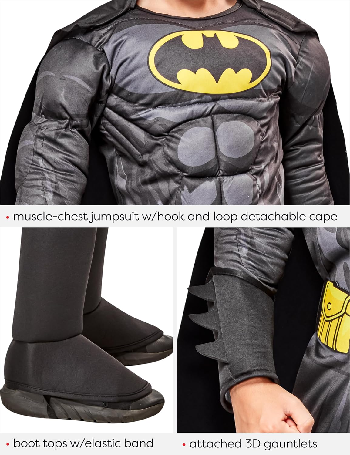 at Party City DC Comics Superheroes: Batman Costume | Officially Licensed, Kids Deluxe Costume, Padded Jumpsuit With