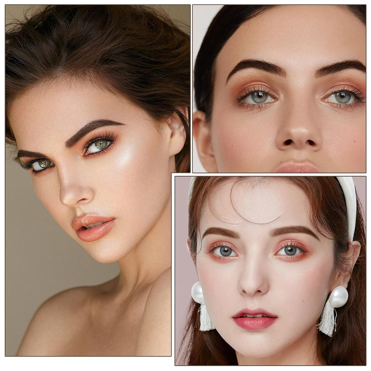 3 Colors Eyebrow Makeup Kit, Professional Brow Contour Palette, Waterproof Long-lasting Eyebrow Filler Powder with