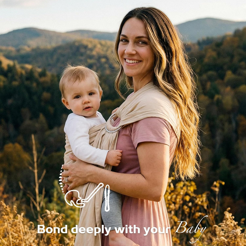 Baby Ring Sling Wrap, Lightweight Baby Carrier Sling Toddler Sling, Cotton Infants Wraps Carrier (7-35 lbs) for