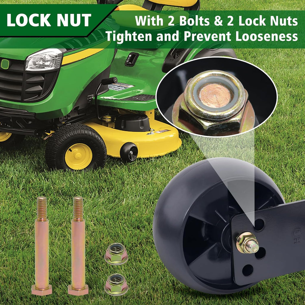 CheeMuii 2 Pack 734-04155 Lawn Mower Deck Wheels Kit with Bolts & Nuts