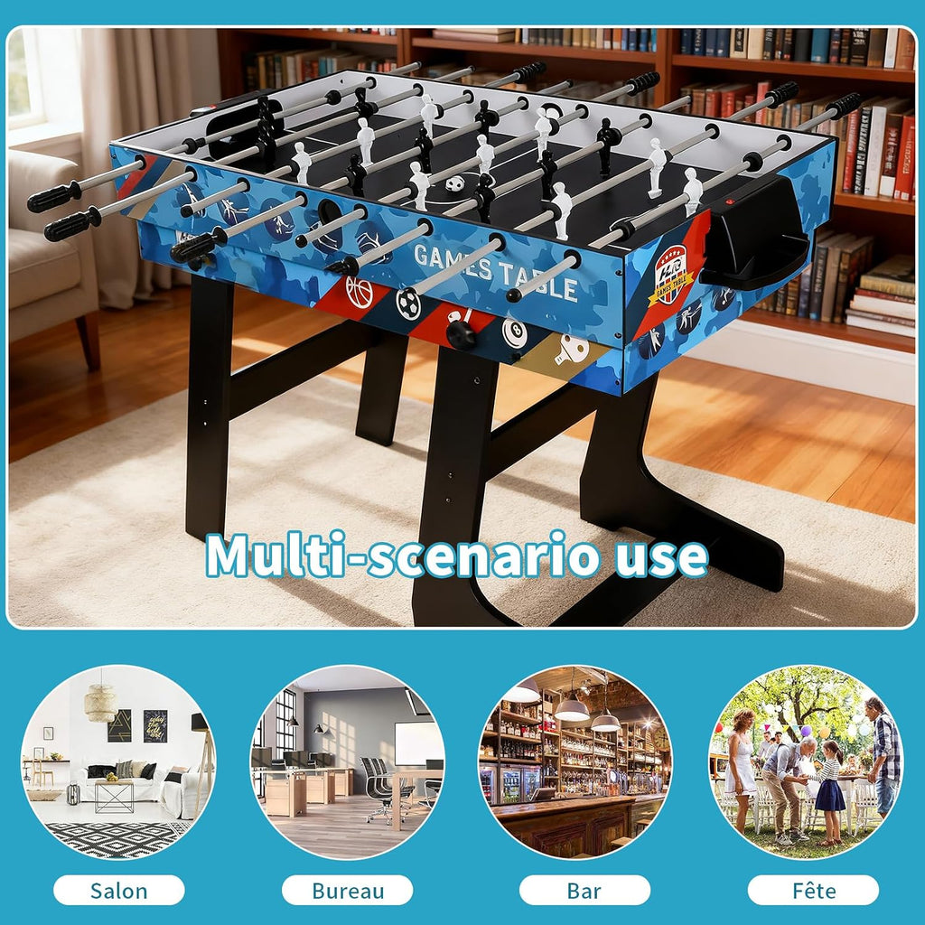 5 in 1 Multi Combo Game Table,Folding Multi Game Combination Table Set with Soccer Foosball Table,Pool Table,Hockey