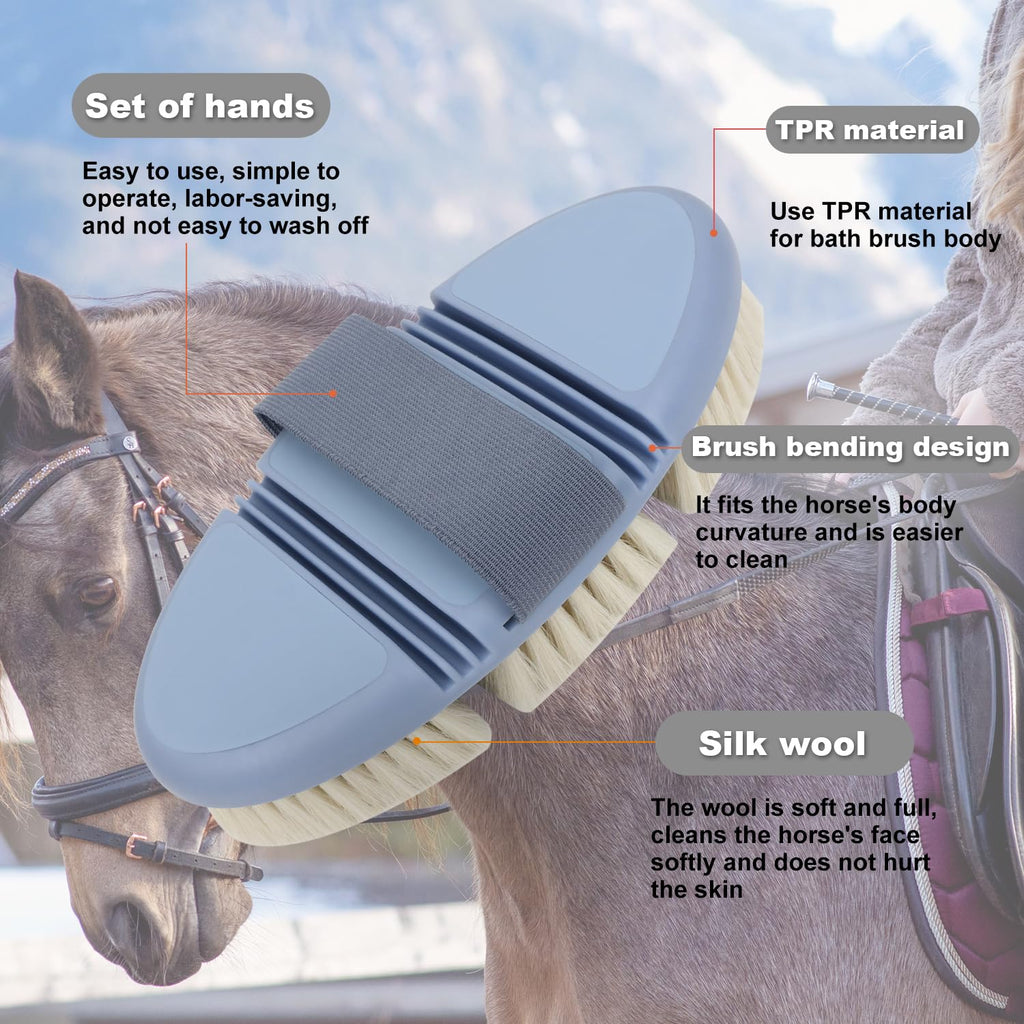 Soft Wool Horse Face Brush Flexible Horse Brush for Grooming