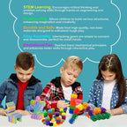 STEM Building Blocks Toys for Kids – Educational and Safe Gear Interlocking Construction Playset – Develop Creativity