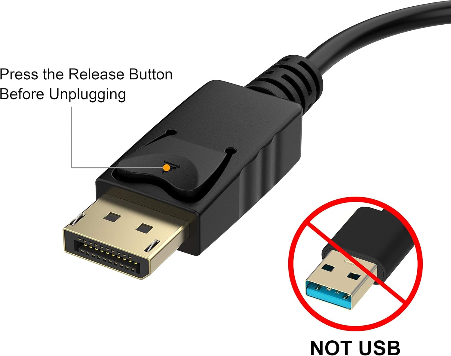 4K DisplayPort to HDMI Adapter, Male to Female, Black | One-way from Display Port (DP) source (computer, desktop