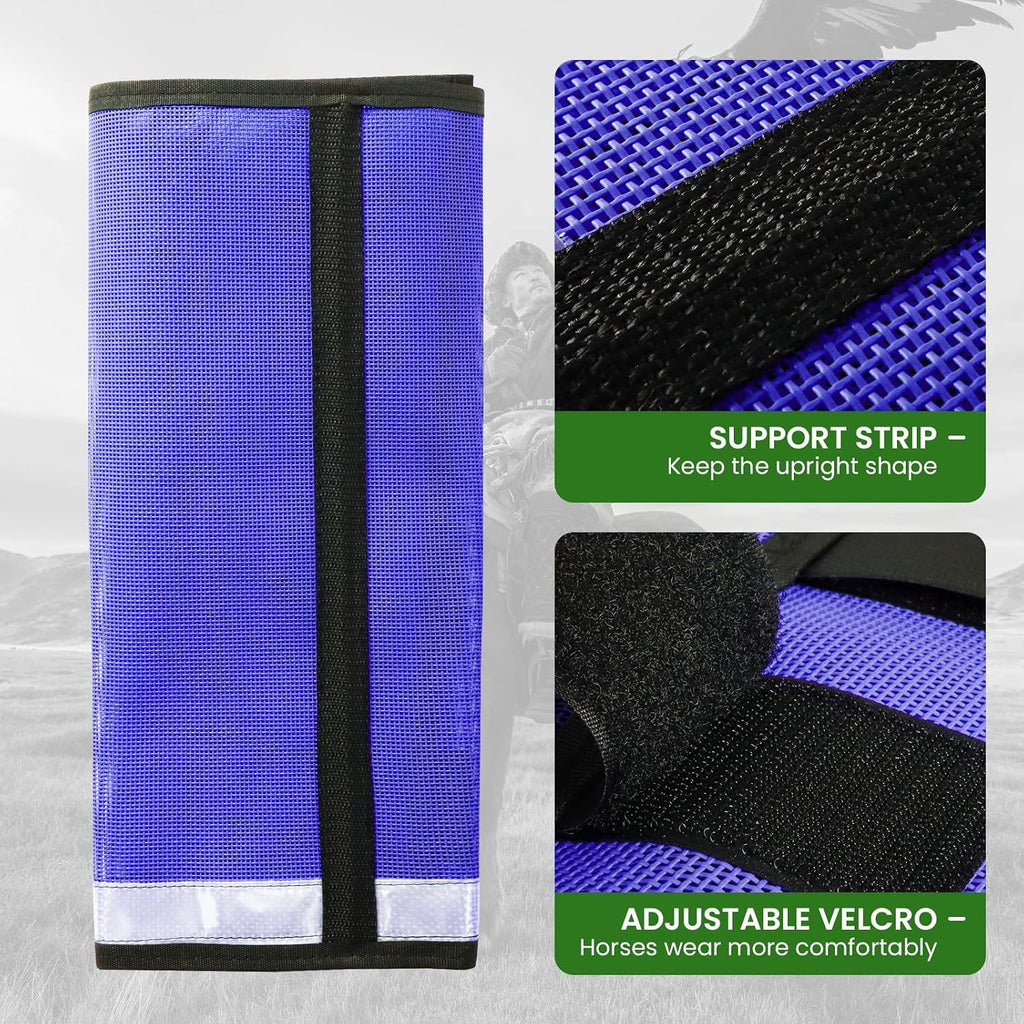 Fly Boots for Horses Set of 4 Leg Wraps Protection, Mesh Horse Fly Leggings Breathable Tendon Boots for Reduces