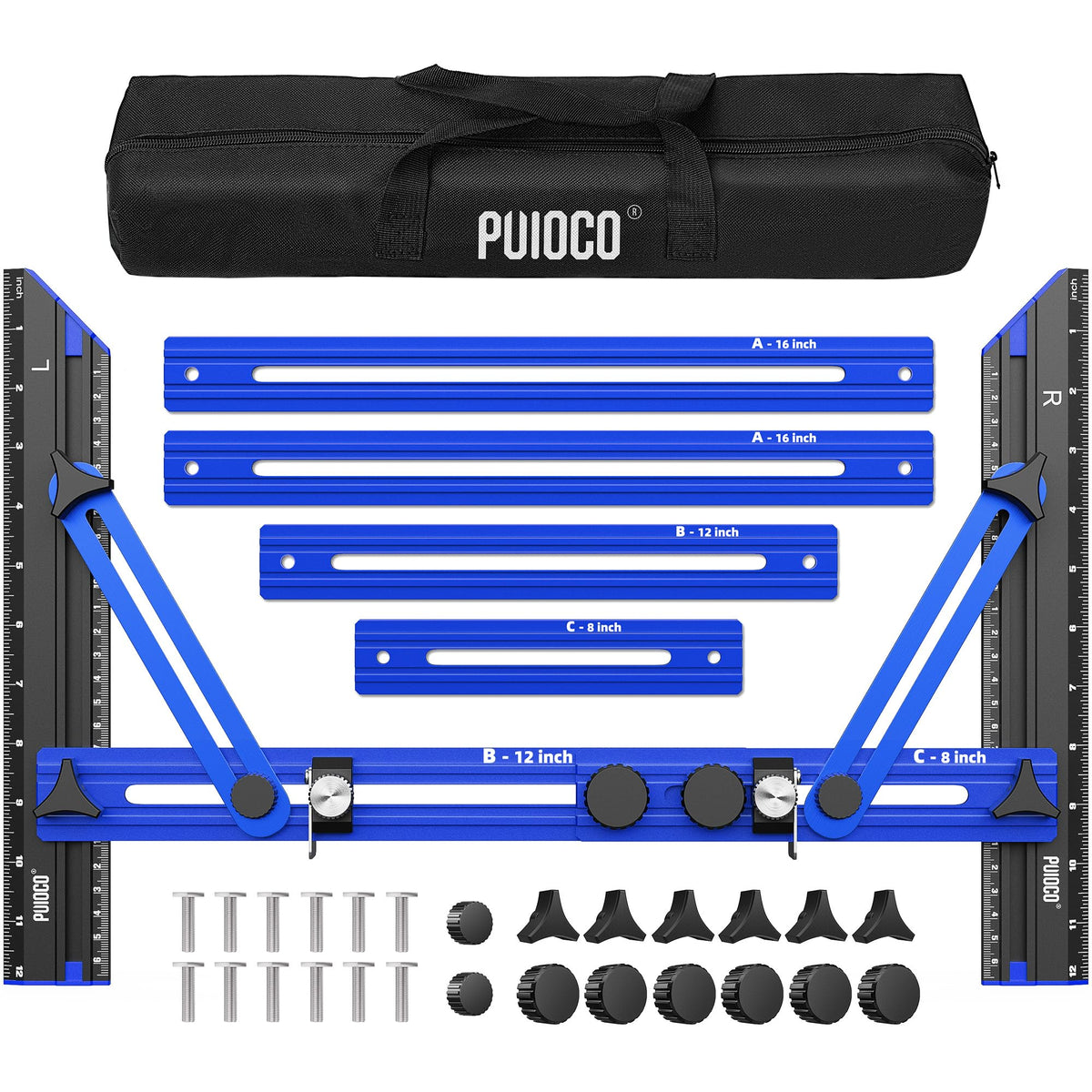 Stair Tread Template Tool with Triangular Brace and Edge Flip Stops