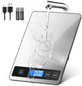 Food Scale, 33lb Rechargeable Kitchen Scale, 1g Precision, Black