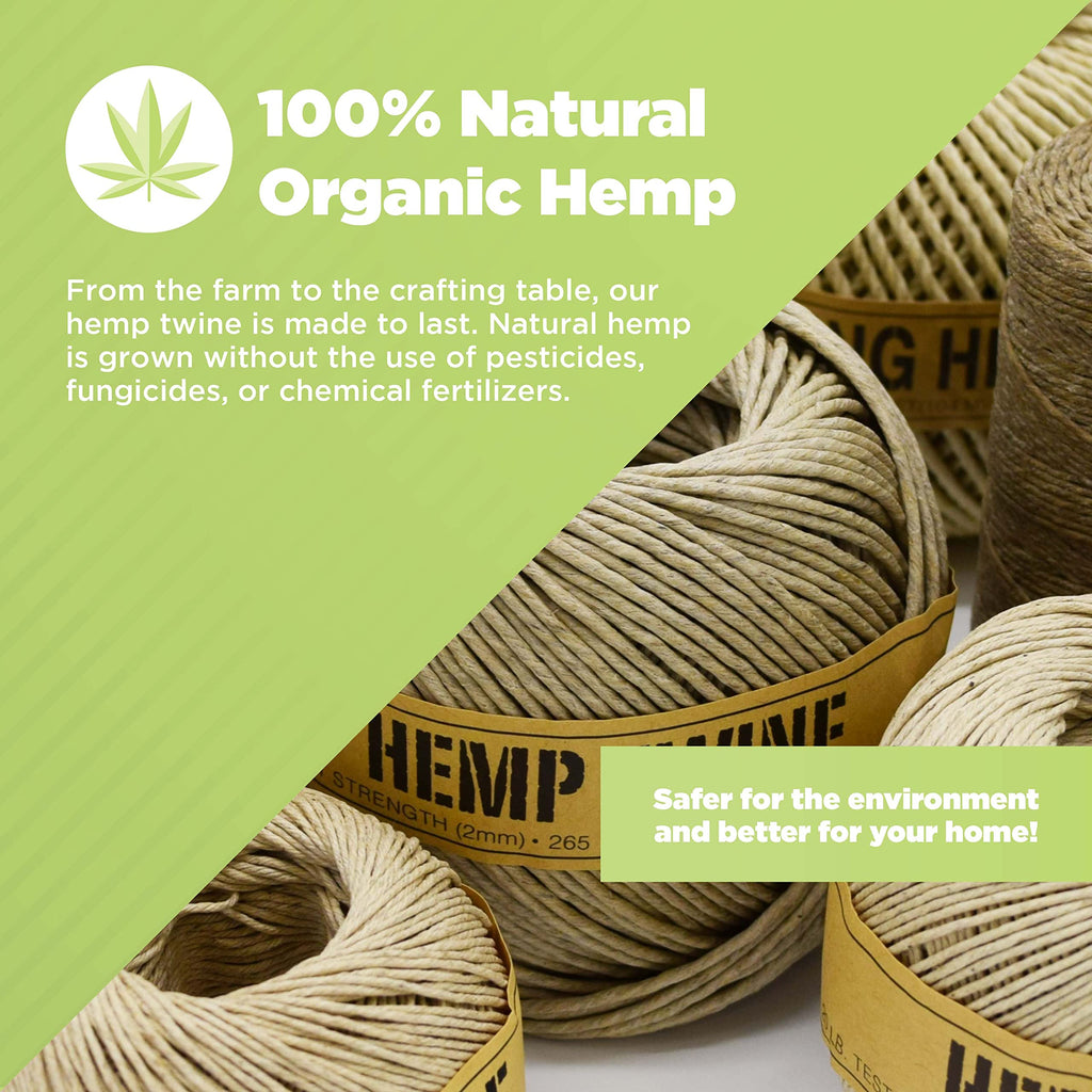 Natural Hemp Twine - Macrame, Jewelry, Garden + Craft - 3 MM