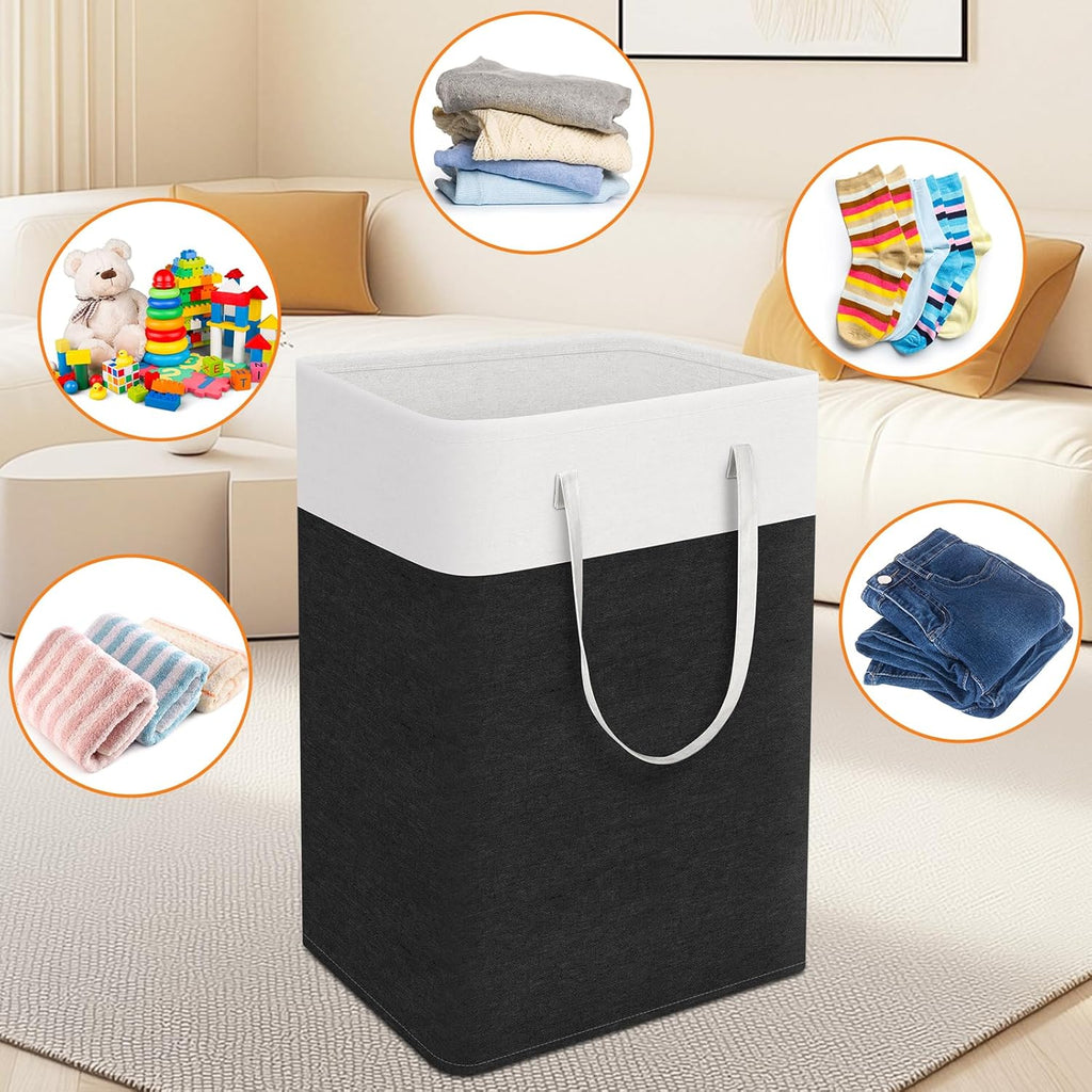Laundry Basket 3-Pack, Laundry Hamper, 75L-Black | Clothes Laundry Hamper, Collapsible Laundry Basket, Freestanding