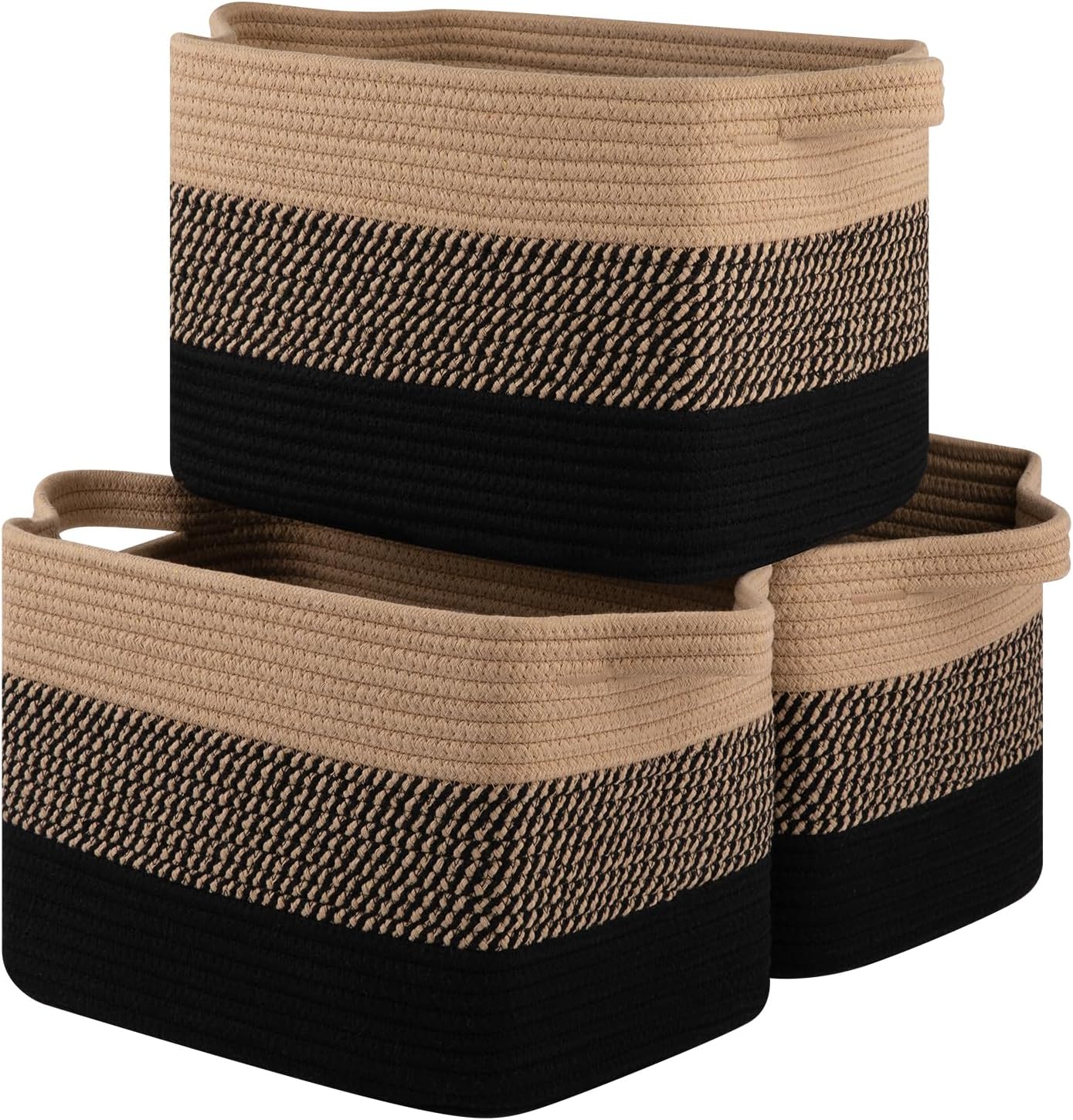 Storage Basket for Organizing, Woven Baskets for Storage, Rectangle Decorative Baskets for Shleves, Closet, Toys