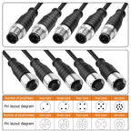 YACSEJAO M12 Connector Aviation Sensor Cable, 25CM/0.8FT, 4 Pin