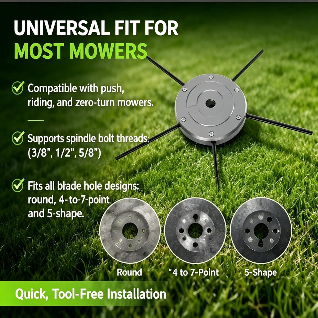 2026 Upgrade Mower Blade Replacement Kit,6-Line Solid Aluminum Weed Trimmer Head,Safe & Efficient Lawn Blade