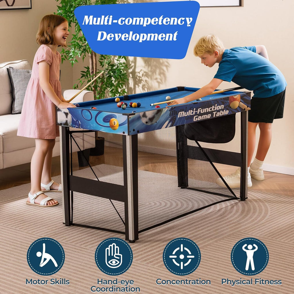 10-in-1 Multi Game Table, 48" Combo Game Table with Billiard, Table Tennis, Hockey, Basketball, Football, Field