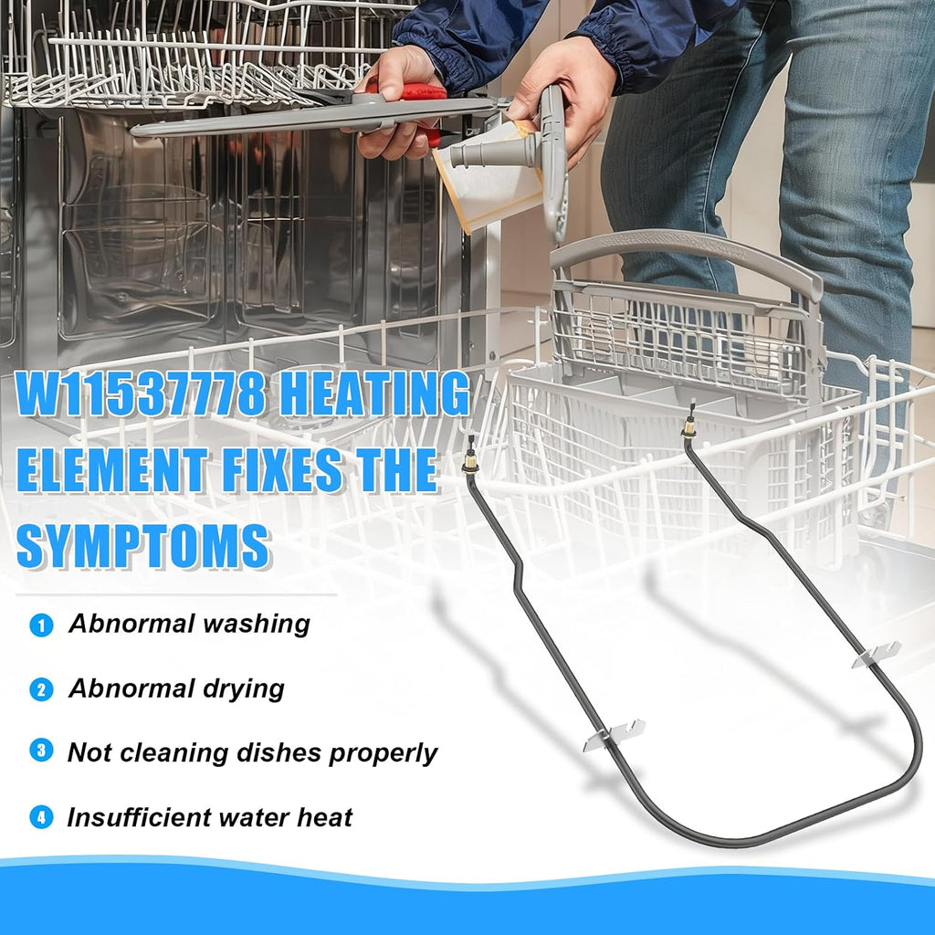 Upgraded W11537778 Dishwasher Heating Element Replacement,Compatible with KitchenAid Kenmore Dishwasher Parts W11412298 Whirlpool Heater Element Kit WDT750SAKZ0 WDTA50SAKZ0 KDFE204KPS1