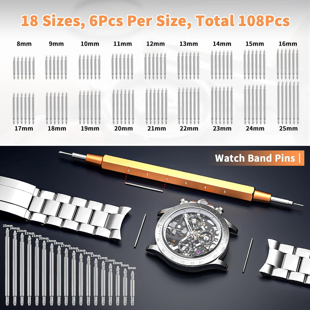 Watch Link Removal Kit, BYNIIUR Watch Repair Kit, Watch Case Opener Spring Bar Tools, Watch Battery Replacement Tool