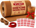 Honeycomb Packing Paper, 12 Inch x 100 FT – Eco-Friendly Recyclable Cushioning Wrap Roll for Moving & Shipping