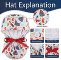 Scrub Caps for Women Nursing Hats with Buttons Adjustable Scrub Hats for Dentist Hats with Sweatband Adjustable