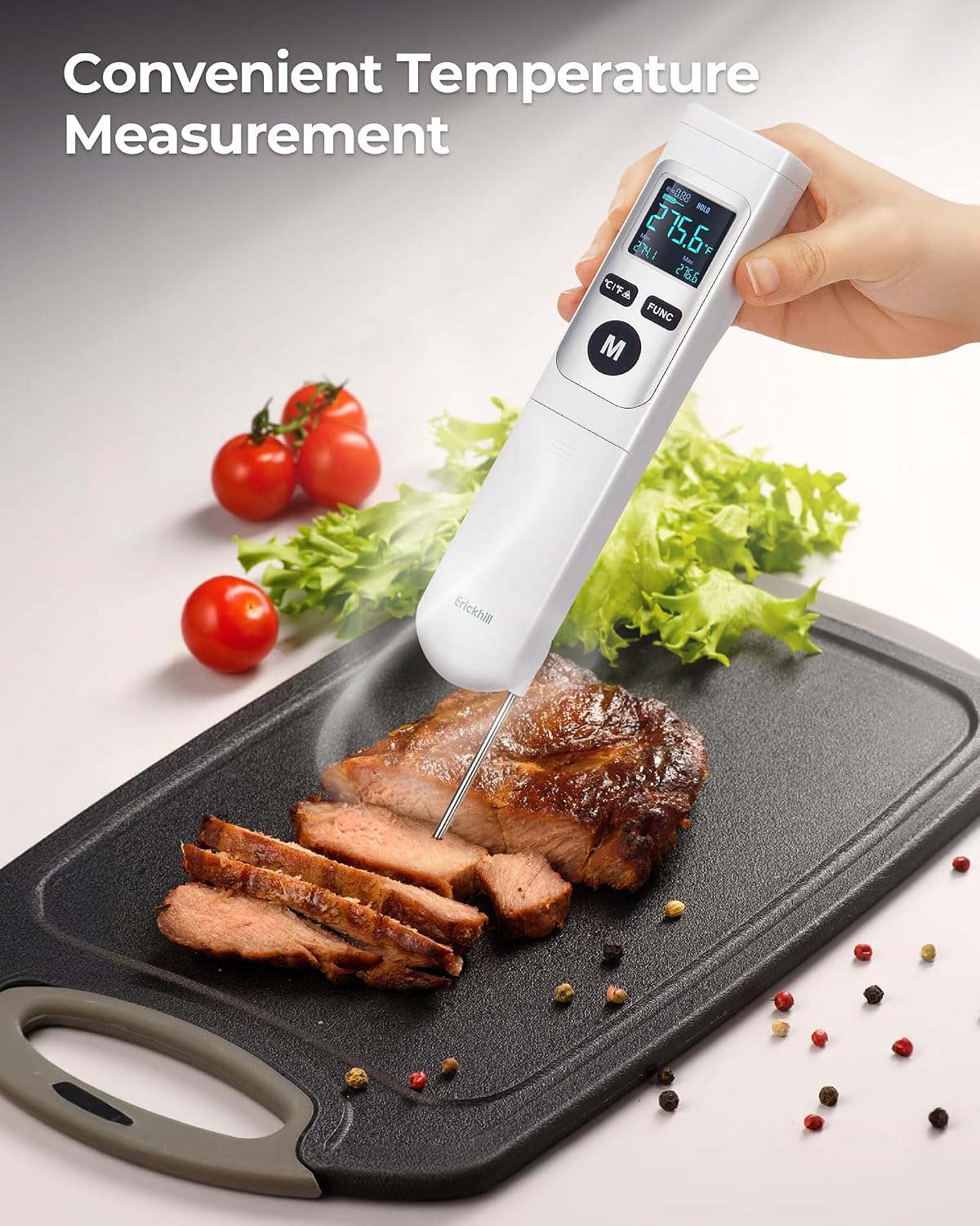 Infrared Thermometer Gun with Meat Probe, 2-in-1 Temperature Gun with Laser for Cooking, Thermometer Gun for Grill