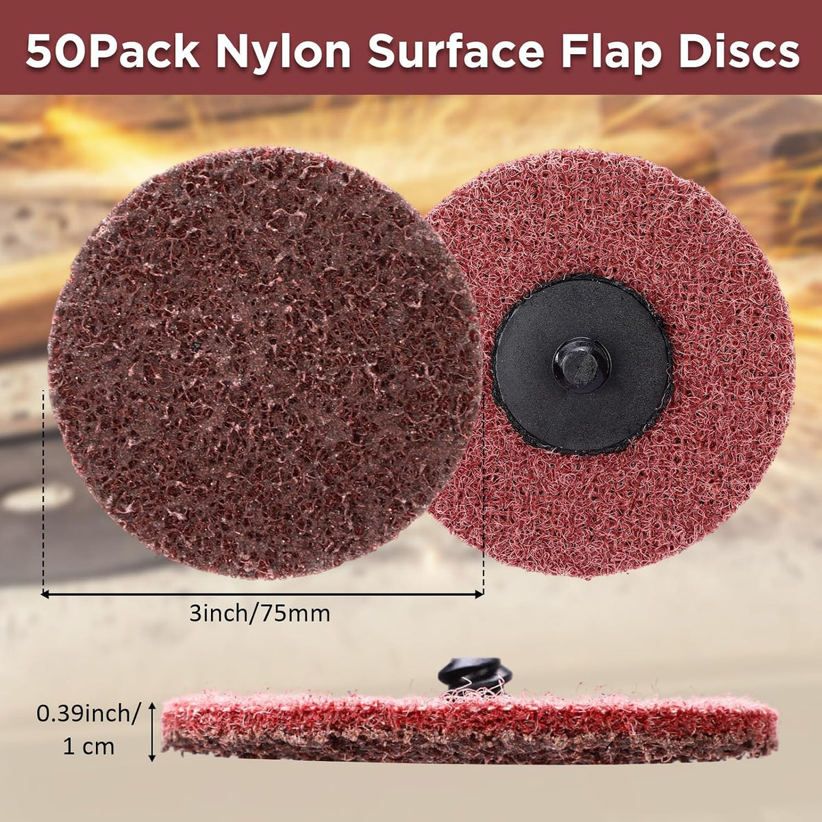 50 Pcs 3 Inch Sanding Discs Red Quick Change Sanding Discs