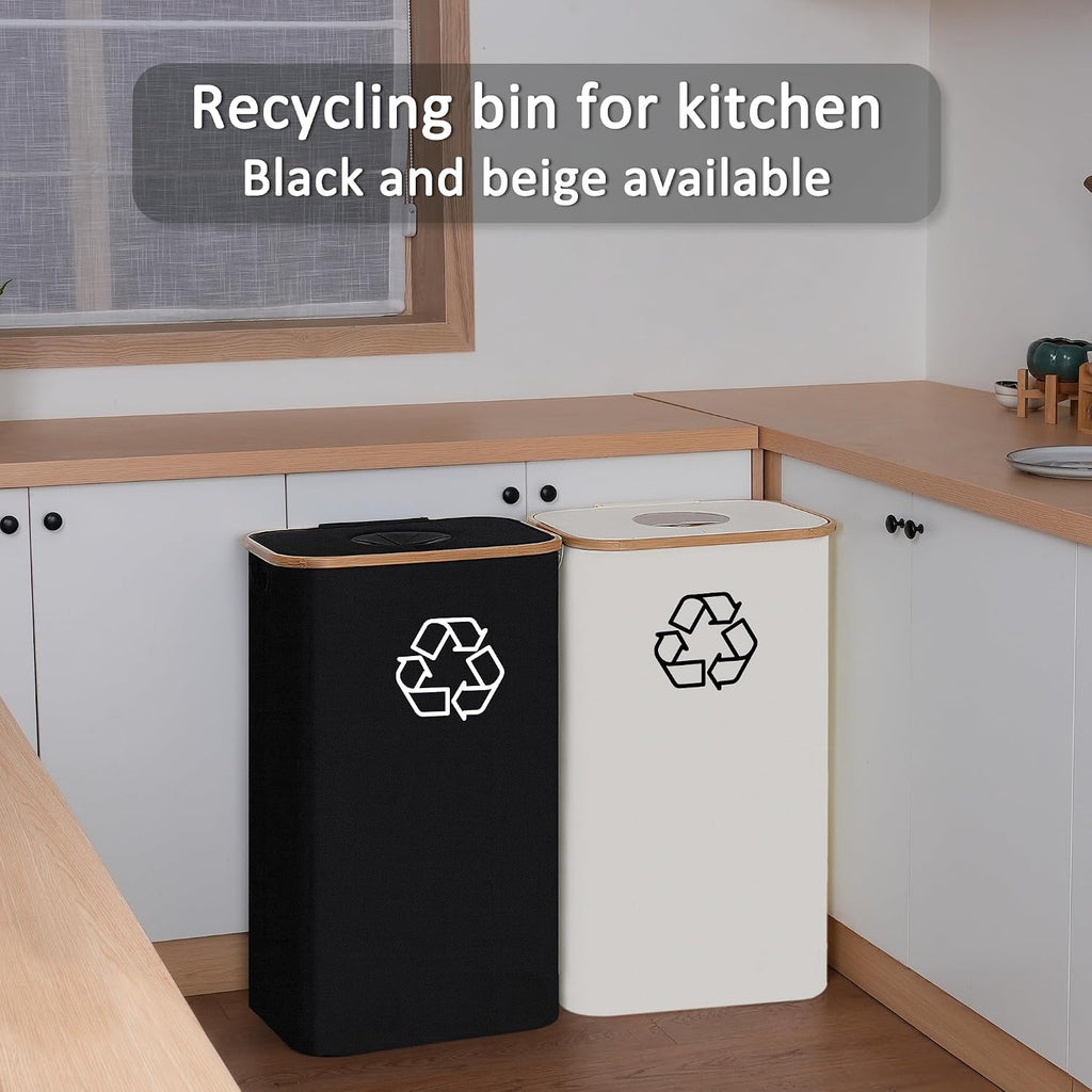 29 Gallons Recycling Bins for Kitchen, Indoor Recycle Bins with Lid, 110L Large Recycle bin with 2 Removeable