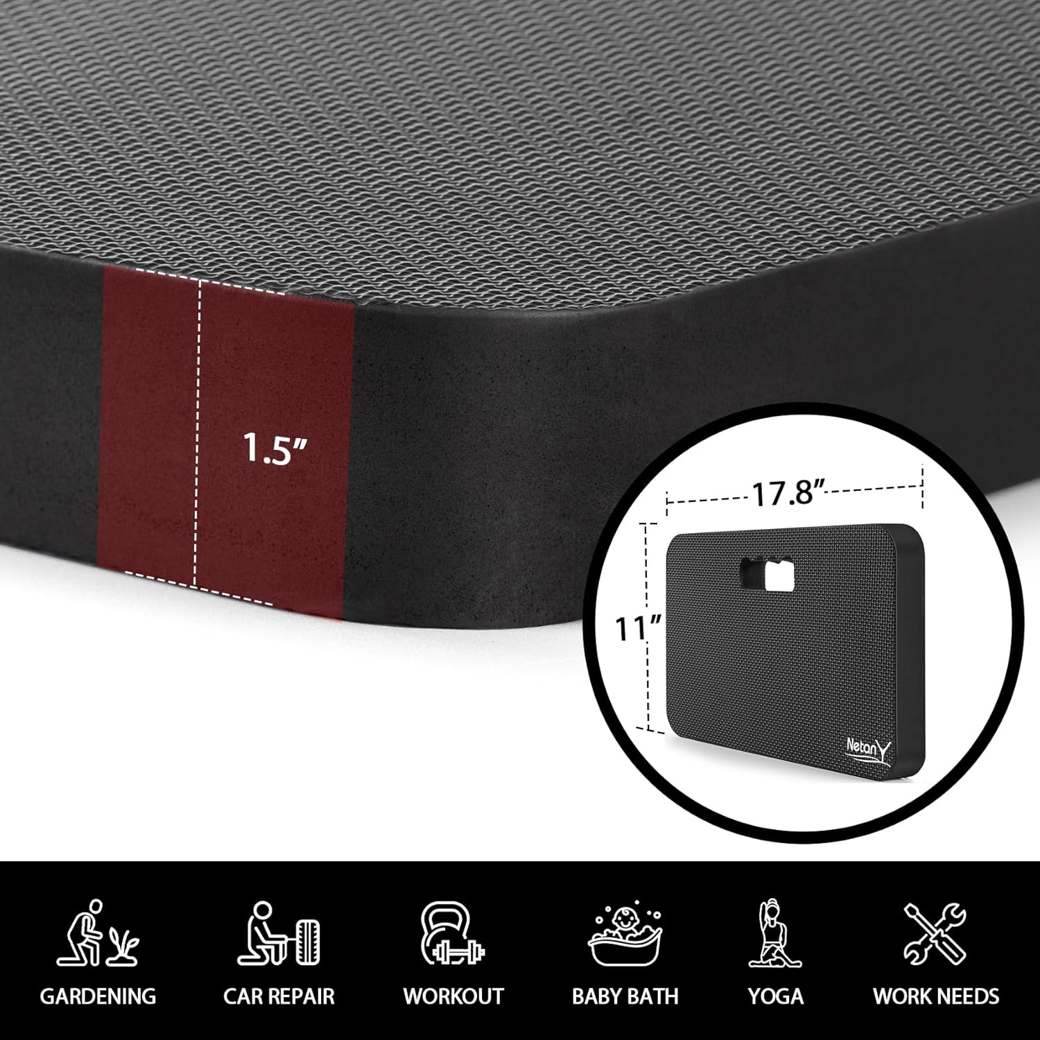 Extra Thick Kneeling Pad for Gardening, Comfortable Knee Pad Cushion, Extra Large Foam Kneeler Mat for Gardening