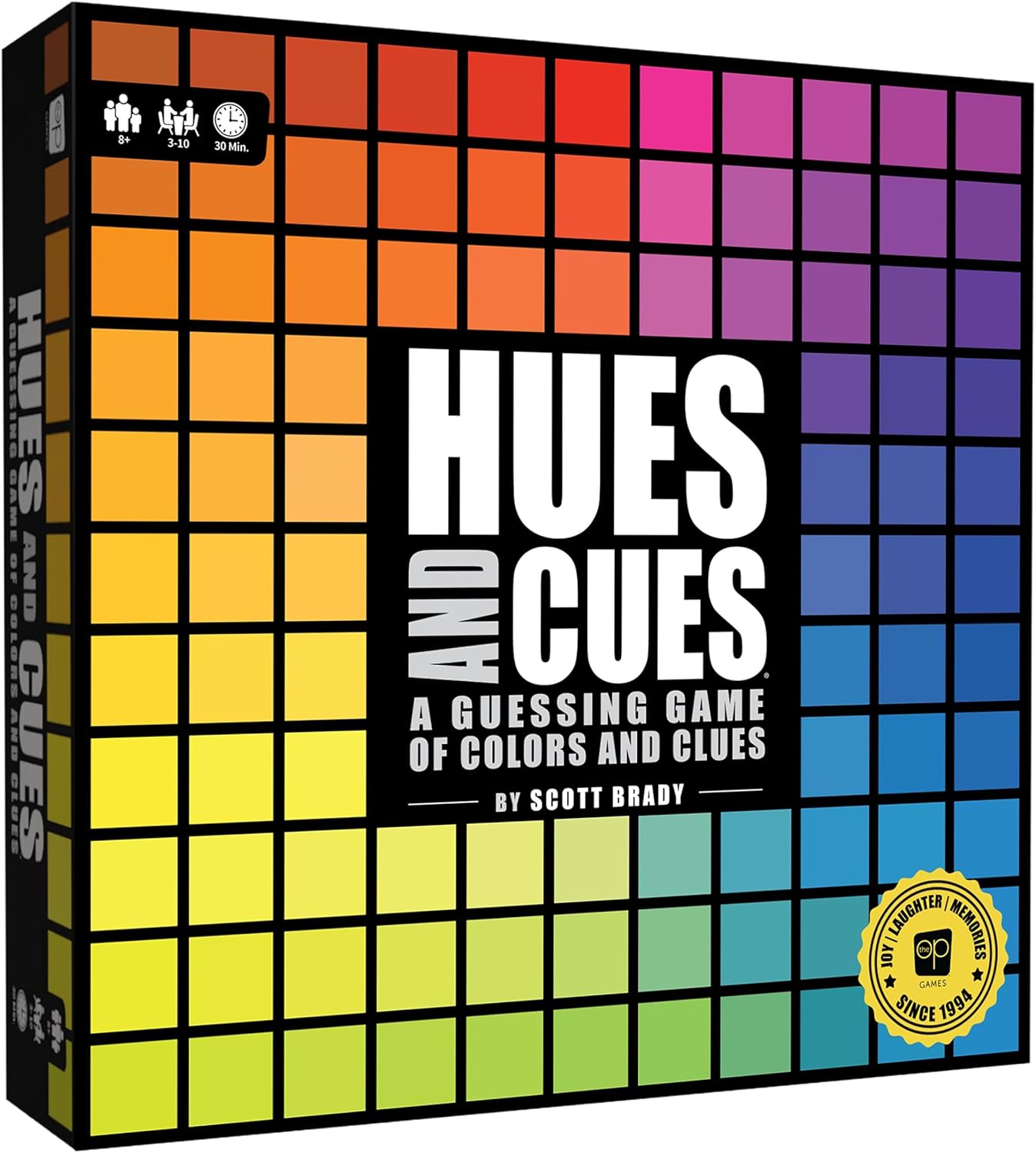 HUES and CUES - Vibrant Color Guessing Board Game for 3-10 Players Ages 8+, Connect Clues and Guess from 480 Color