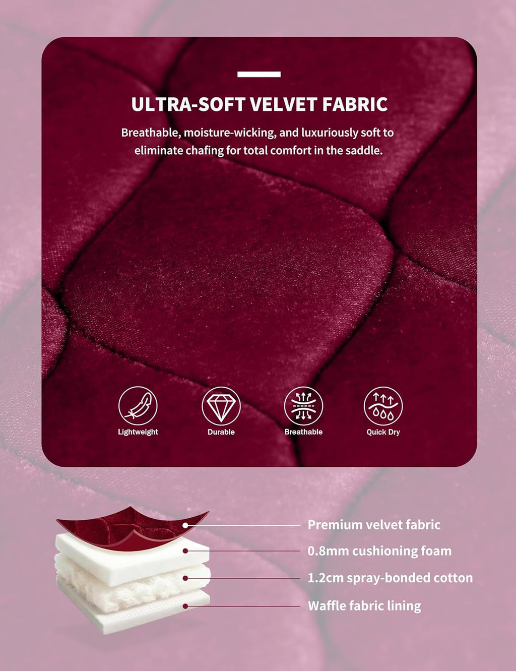 Close Contact Horse Saddle Pad for Jumping, w/Velvet Hue