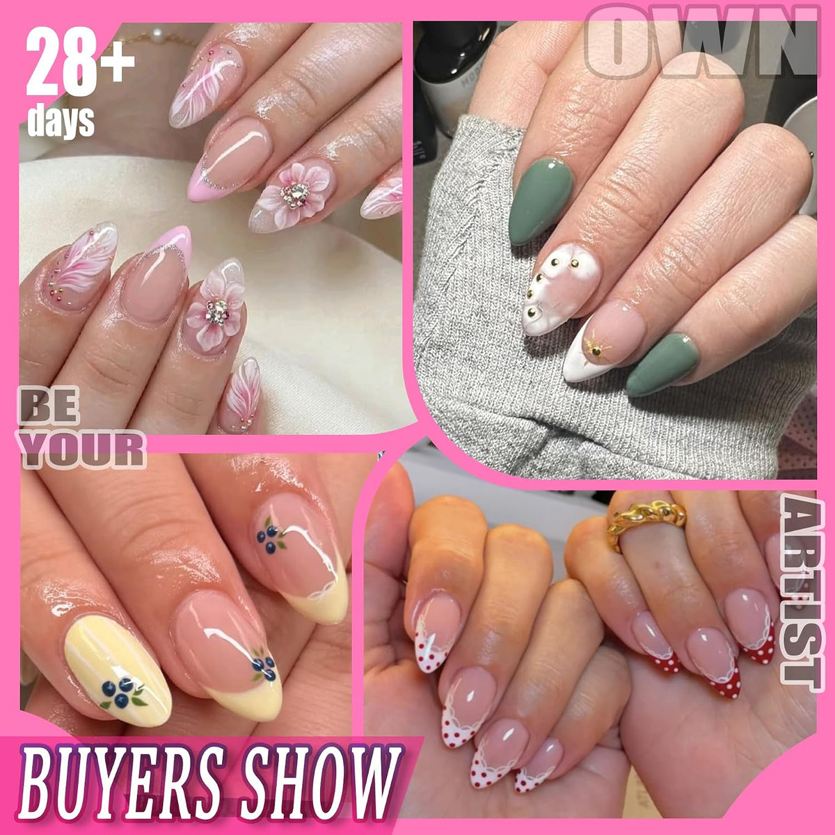 Short Almond Nail Tips 504PCS Short Fake Nails Soft Press Ons
