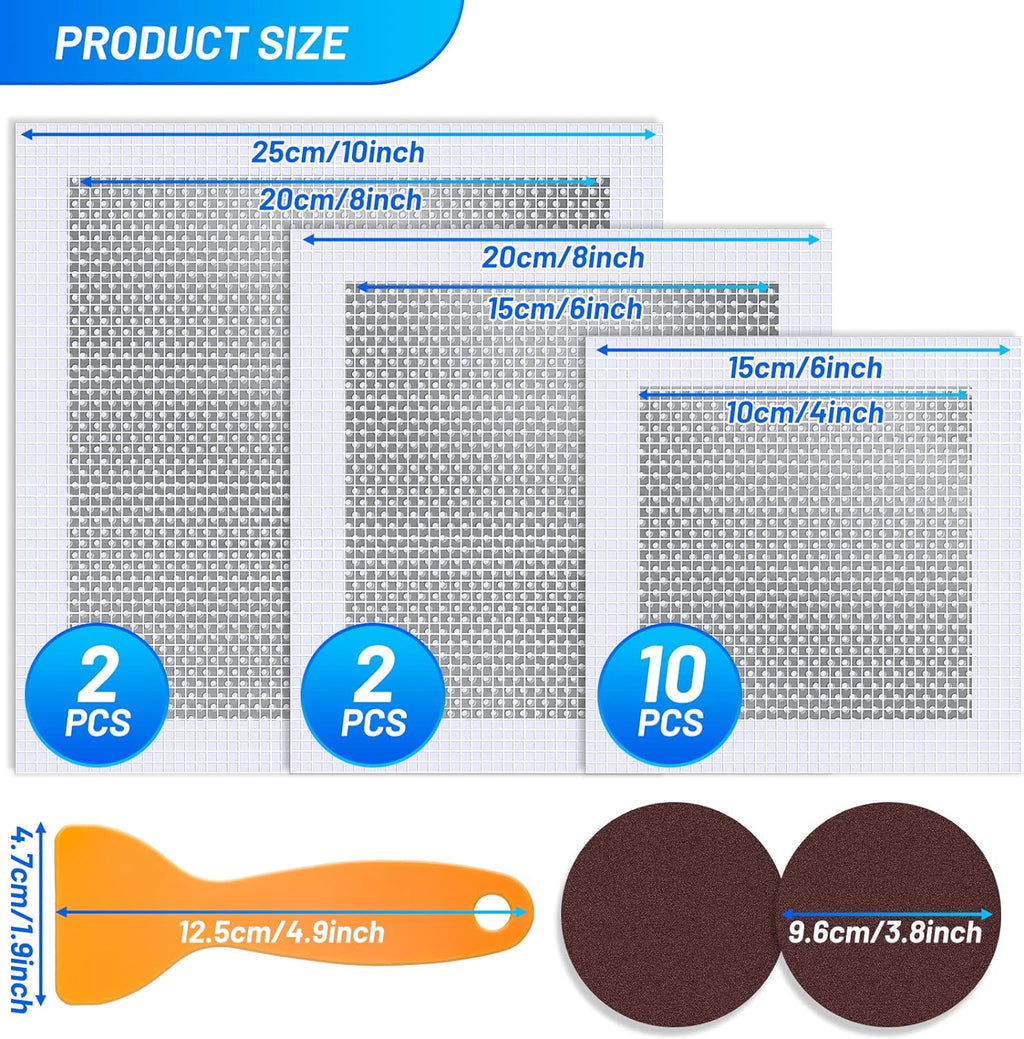 Ranekie 14 Pack Drywall Repairs Patch, 4/6/8 Inch Drywall Repair Kit with Extended Self-Adhesive Mesh,Large Hole
