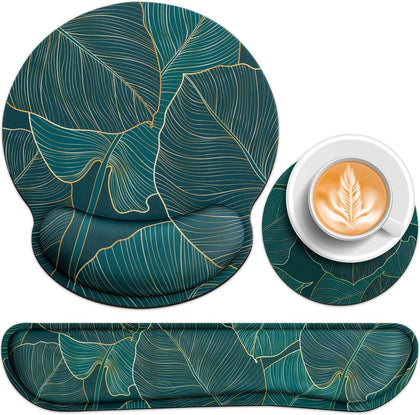 Mouse Pad with Wrist Rest Set, 3-in-1 Wrist Support Mousepad | Gaming Mat Pad with Anti-Skid Base,Ergonomic Mouse Pad