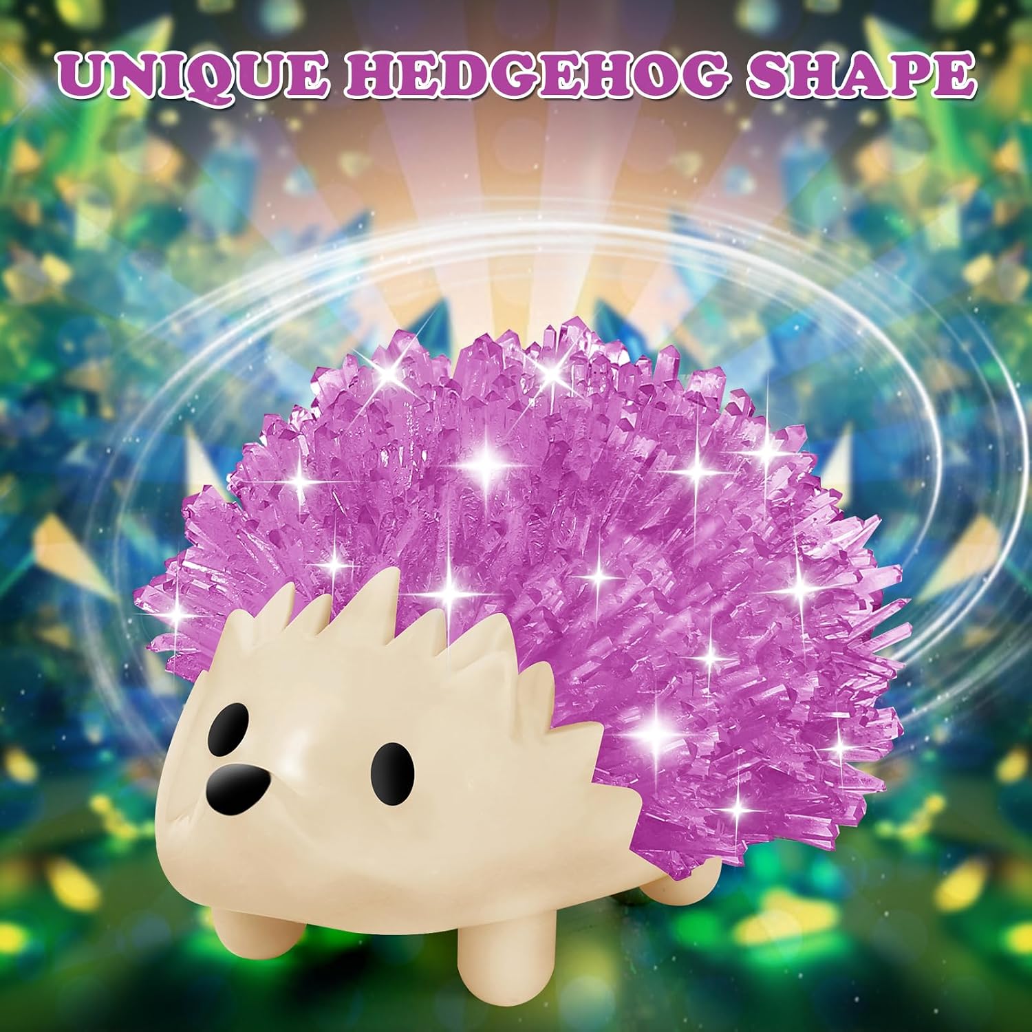 Crystal Growing Kit for Kids - 4 Colors Hedgehog to Grow Fast in (24H),Science Experiments Learning & Educational